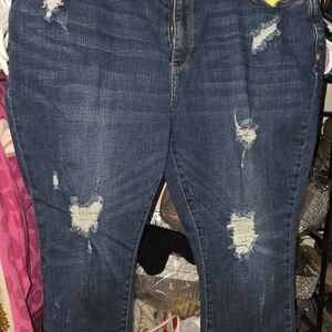 Judy Blue Distressed Blue Jeans, Size 18W